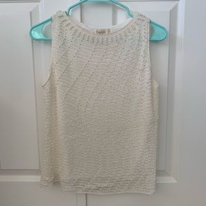 Kroshetta Papillon Ivory Beaded Pearl Blouse Top